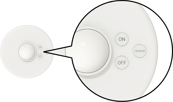 ONボタン、OFFボタンで強制点灯、消灯ができます